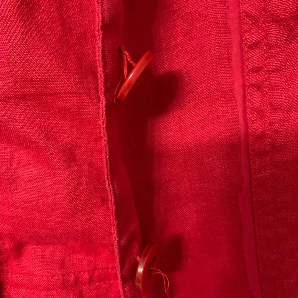 Coldwater Creek size 14 100% Linen red jacket - Picture 5 of 8